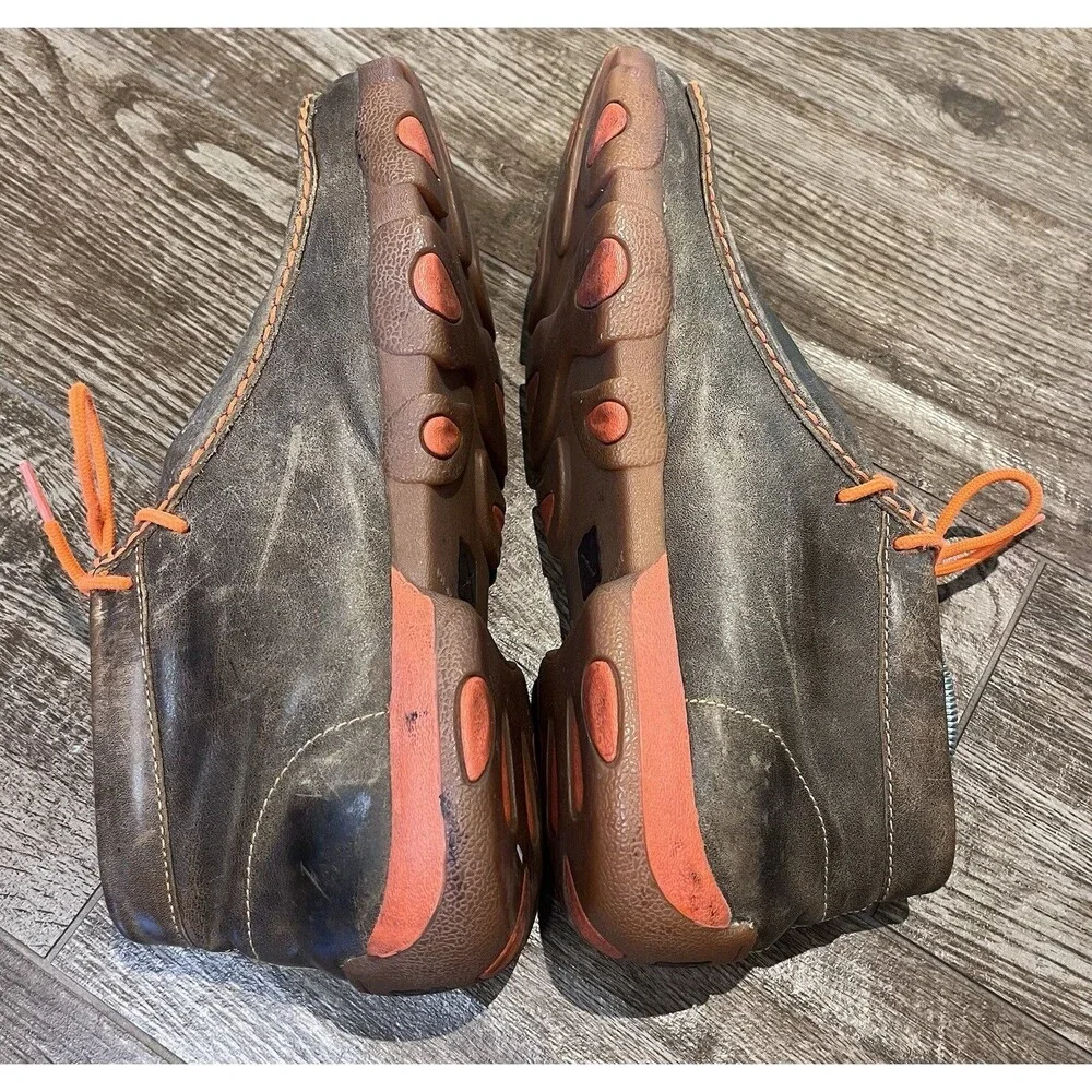 Twisted X Chukka Shoes Men's Size 9M Brown With Neon Orange MDM0019 Western Work